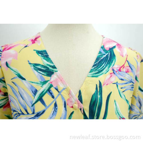 women's print Stylish v neck holiday dress